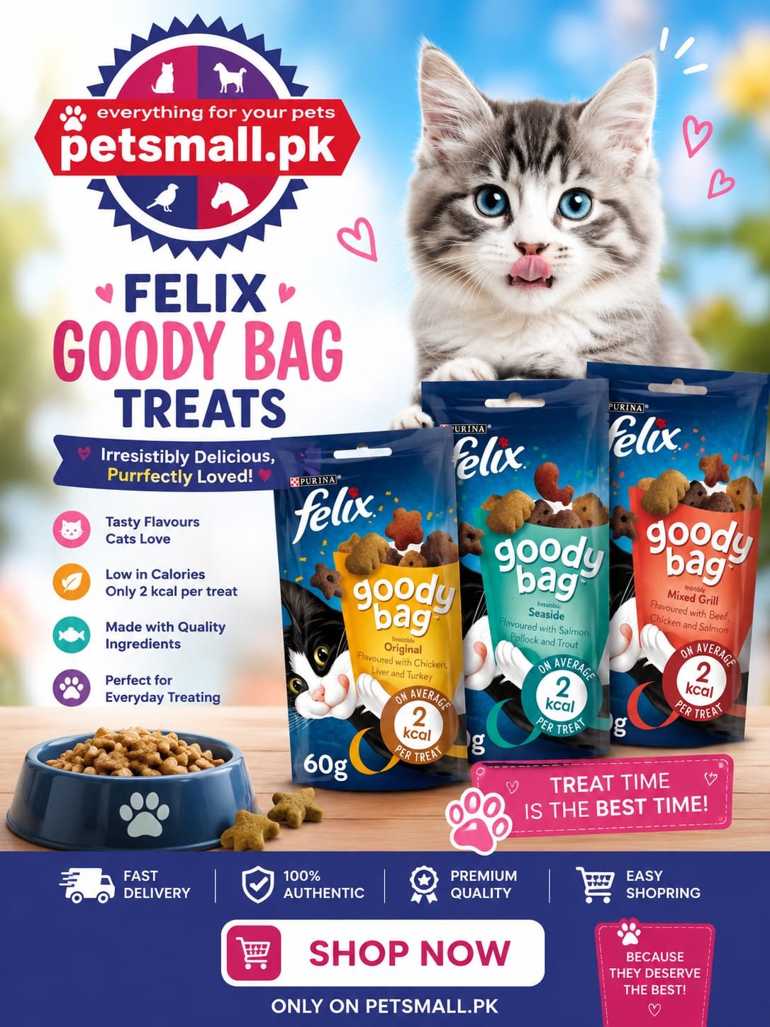 Purina Felix Goody Bag Cat Dry Treat (60g)