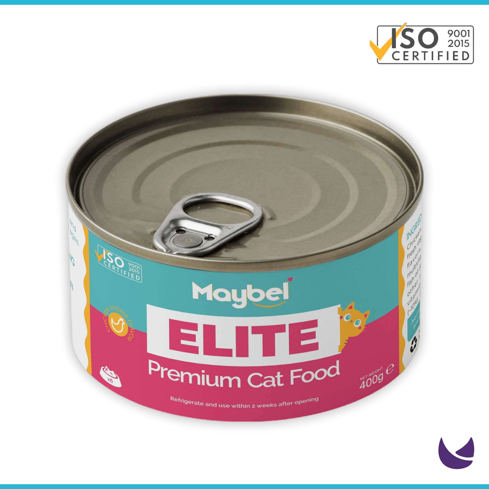 Maybel Elite Premium Cat Food-400g Tin Chicken And Vegetable