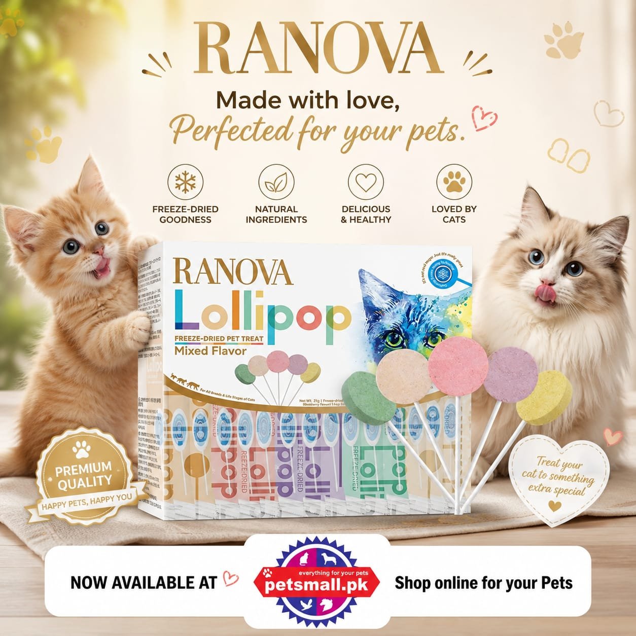 Ranova Lollipop For Cats-Freeze Dried Pet Treat (1.4g)